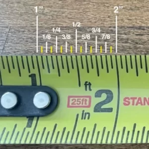 tape measure markings inch fractions